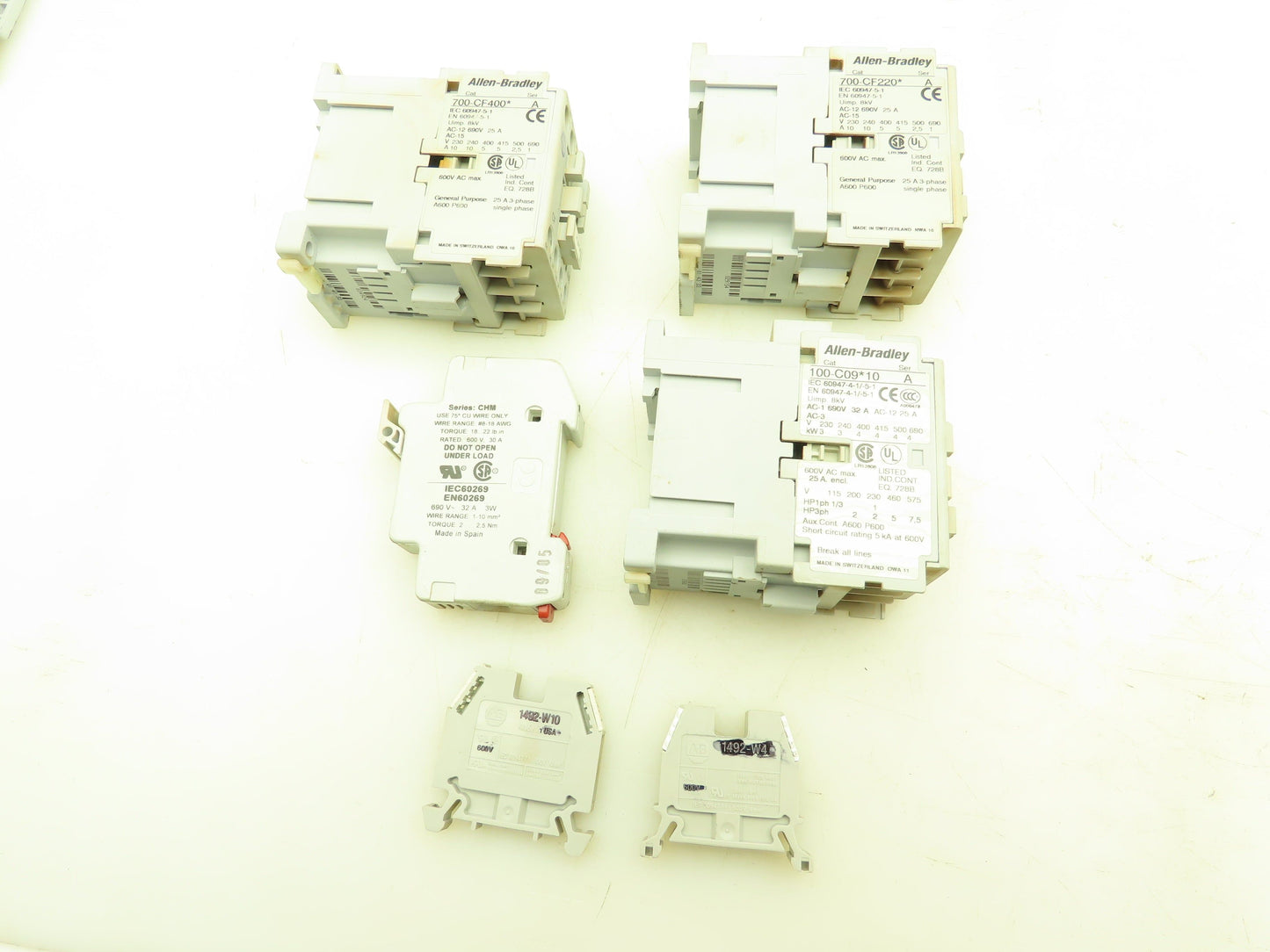 AB Bussmann Contactor Relay Fuseholder Terminal Blocks 120V Coil Mixed Lot