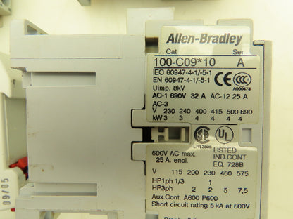 AB Bussmann Contactor Relay Fuseholder Terminal Blocks 120V Coil Mixed Lot