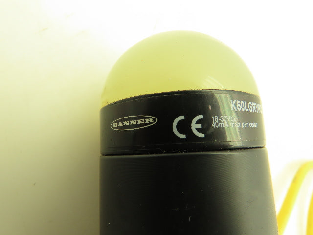 Banner K50LGRYPQ Indicator Light Red Green Yellow 18-30VDC 3" Extension