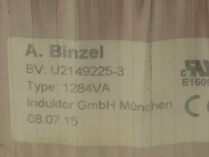 A Binzel BV U2149225-3 Welder Toroidal Transformer Type 1284VA