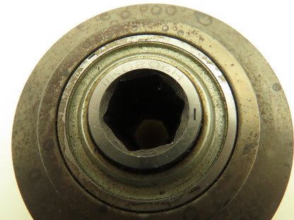 11/16" Hex Bore Steel 3.5" Conveyor Pulley Double Groove Bearing Roller Lot of 5