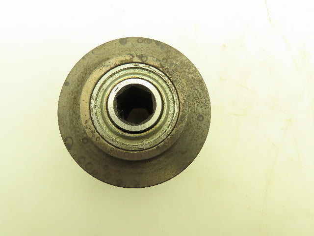 11/16" Hex Bore Steel 3.5" Conveyor Pulley Double Groove Bearing Roller Lot of 5