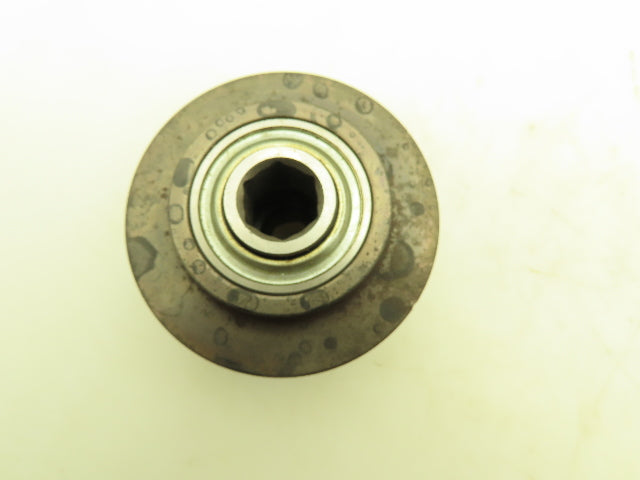 11/16" Hex Bore Steel 3.5" Conveyor Pulley Double Groove Bearing Roller Lot of 5