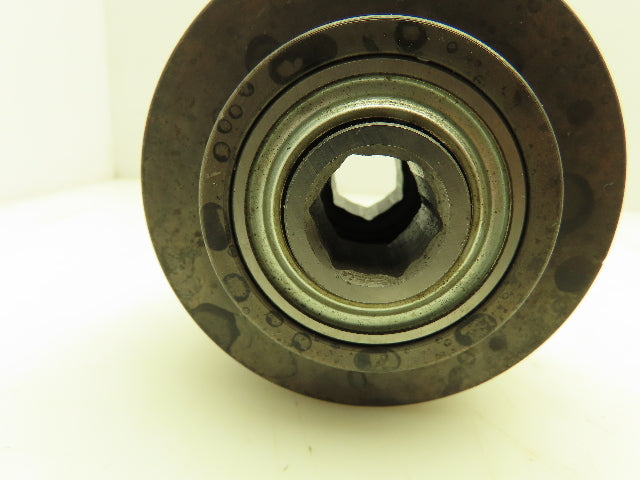 11/16" Hex Bore Steel 3.5" Conveyor Pulley Double Groove Bearing Roller Lot of 5
