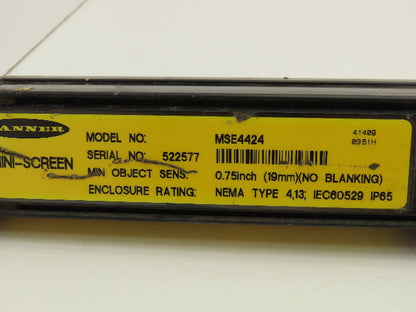 Banner MSE4424 Mini-Screen Safety Light Curtain Emitter