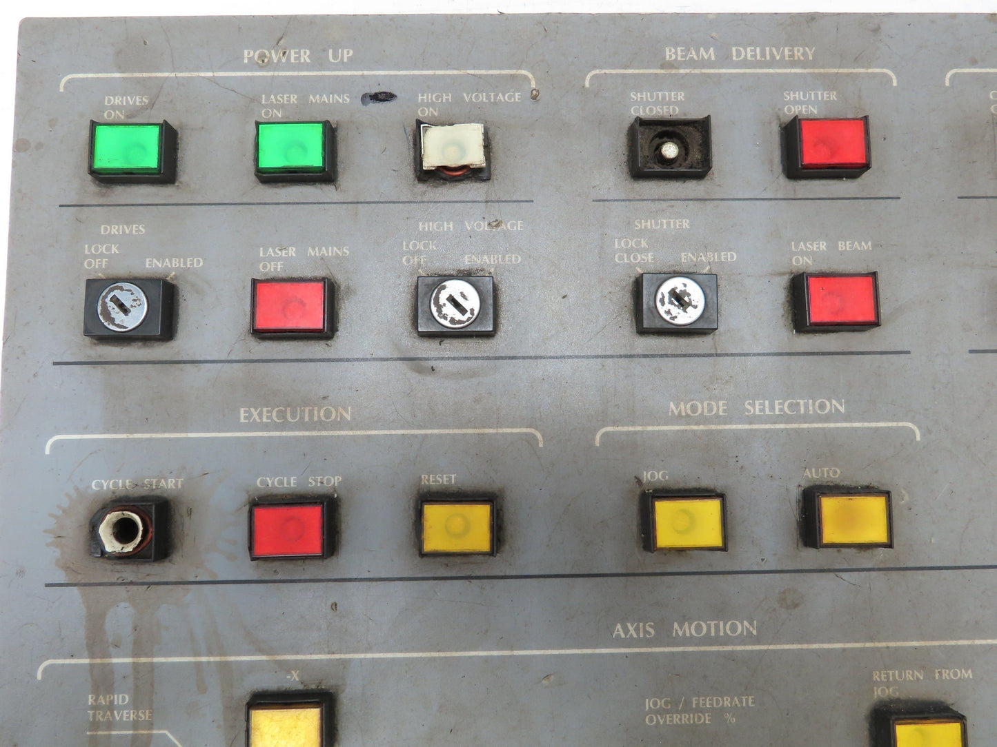 Cincinnati 841982 Laser Control Panel 39 Push Button Switches