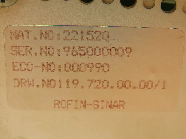 Siemens 580410 Rofin-Sinar Laser Control Board PLC Chassis Rack 14 Slot