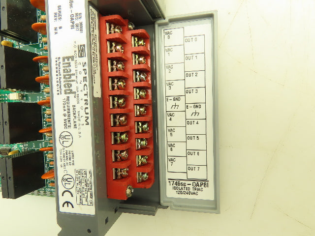 Spectrum Control 1746SC-OAP8I SLC 500 Output Module 8 Point Isolated Ser B