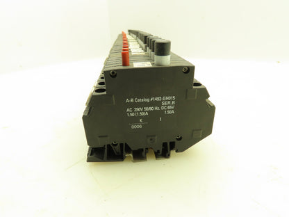 Allen Bradley 1492-GH015 Din Rail 1.5A Circuit Breaker Ser B 250V Lot of 42