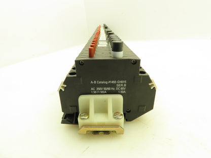 Allen Bradley 1492-GH015 Din Rail 1.5A Circuit Breaker Ser B 250V Lot of 45