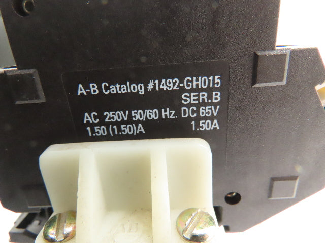 Allen Bradley 1492-GH015 Din Rail 1.5A Circuit Breaker Ser B 250V Lot of 57