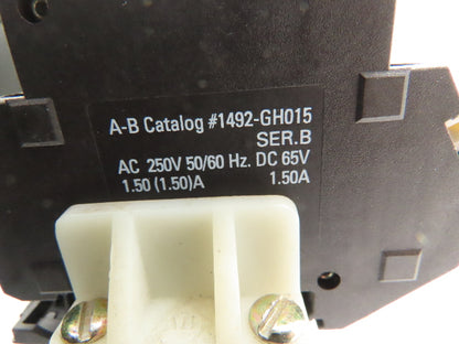 Allen Bradley 1492-GH015 Din Rail 1.5A Circuit Breaker Ser B 250V Lot of 57