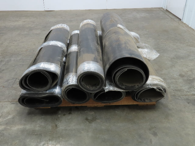 Multi-Ply Black Rubber Conveyor Belt Rubber Mat 48"x 10' Sections  Lot of 70'
