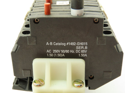 Allen Bradley 1492-GH015 Din Rail 1.5A Circuit Breaker Ser B 250V Lot of 64
