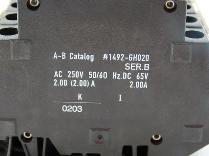Allen Bradley 1492-GH020 Din Rail 2 Amp Circuit Breaker Ser B 250V Lot of 56