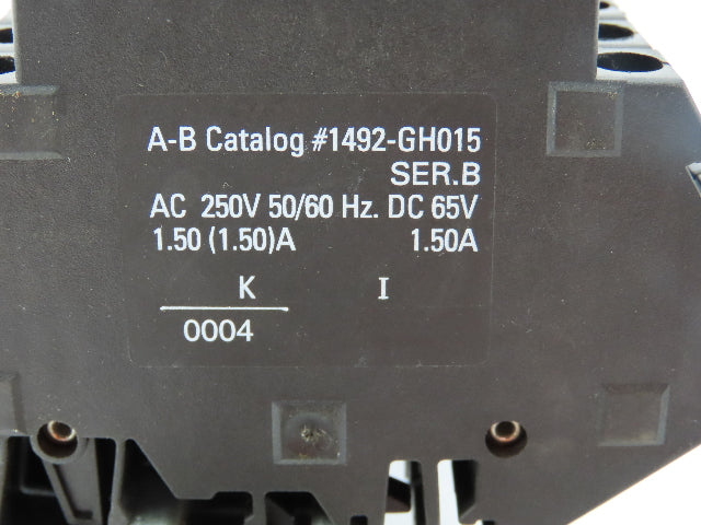 Allen Bradley 1492-GH015 Din Rail 1.5A Circuit Breaker Ser B 250V Lot of 46