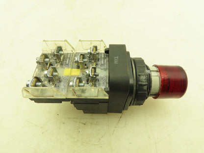 Allen Bradley 800H-PRAH16R Red Illuminated Push Button NO/NC Contacts 120V Input