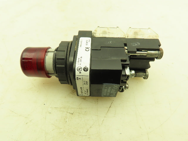 Allen Bradley 800H-PRAH16R Red Illuminated Push Button NO/NC Contacts 120V Input
