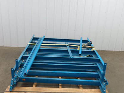 Hytrol 62" Wide Conveyor Adjustable Incline Steel Leg Supports 66"-86" Blue Qu 4