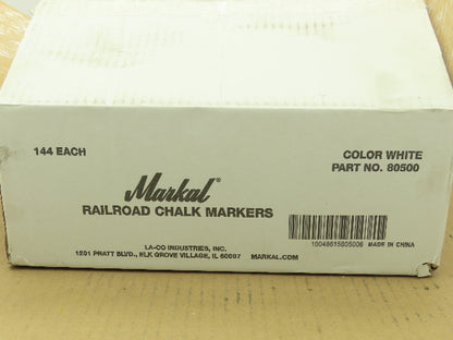Markal 80500 White Railroad Chalk 1" Dia x 4"L   Box of 144pcs