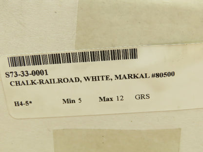 Markal 80500 White Railroad Chalk 1" Dia x 4"L   Box of 144pcs