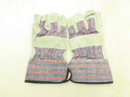 XL Industrial Leather Work Glove Striped Canvas Back Safety Cuff X-Large Qty:12