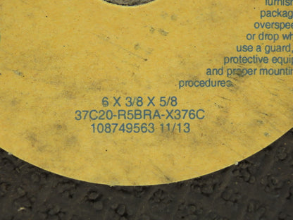 Norton 37C20-R5BRA-X376C Grinding Wheel 6"x 3/8"x 5/8"   Lot of 11