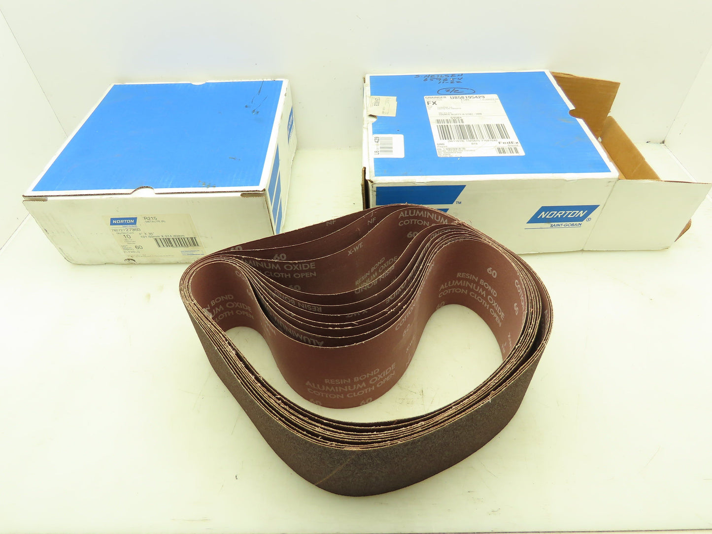 Norton R215 4"x36" Narrow Belt Sandpaper 60 Grit Sanding Belt  Lot of 20