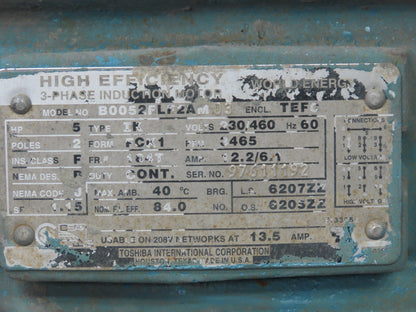 Hoffman T1A05 T-Vac Centrifugal Blower Unit Vacuum T Series Exhauster 5HP 3Ph