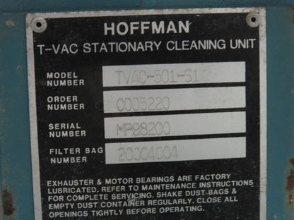 Hoffman T1A05 T-Vac Centrifugal Blower Unit Vacuum T Series Exhauster 5HP 3Ph