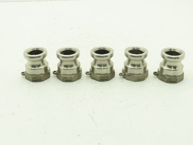 12A Camlock 1-1/4" Stainless Cam & Groove Male Coupling x Female NPT  Lot of 5
