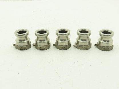 12A Camlock 1-1/4" Stainless Cam & Groove Male Coupling x Female NPT  Lot of 5