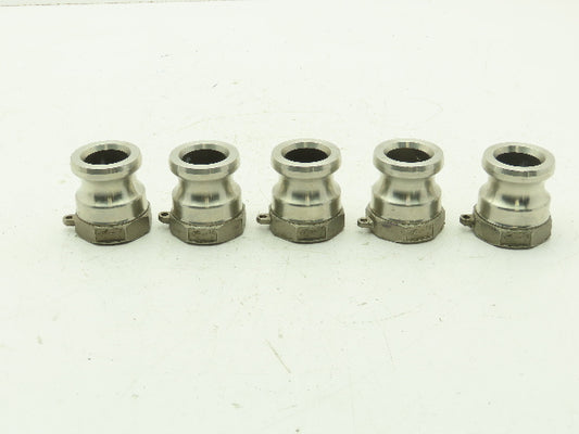 12A Camlock 1-1/4" Stainless Cam & Groove Male Coupling x Female NPT  Lot of 5