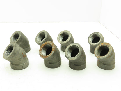 Class 300 Malleable Iron Black Pipe 45° Elbow 1-1/4" Female NPT  Lot of 8