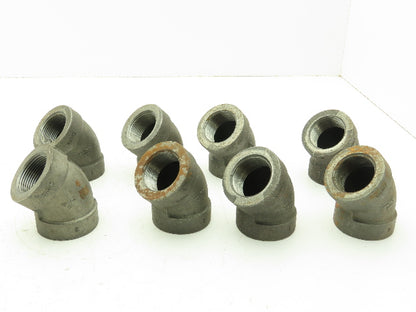 Class 300 Malleable Iron Black Pipe 45° Elbow 1-1/4" Female NPT  Lot of 8