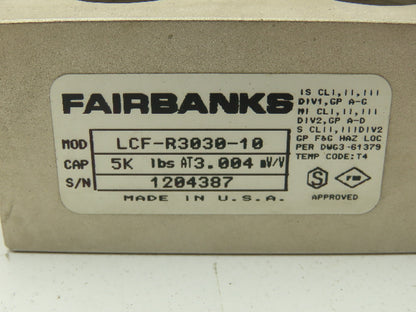 Fairbanks LCF-R3030-10 Floor Scale Load Cell Sensor 5K 5000 Lb Cap