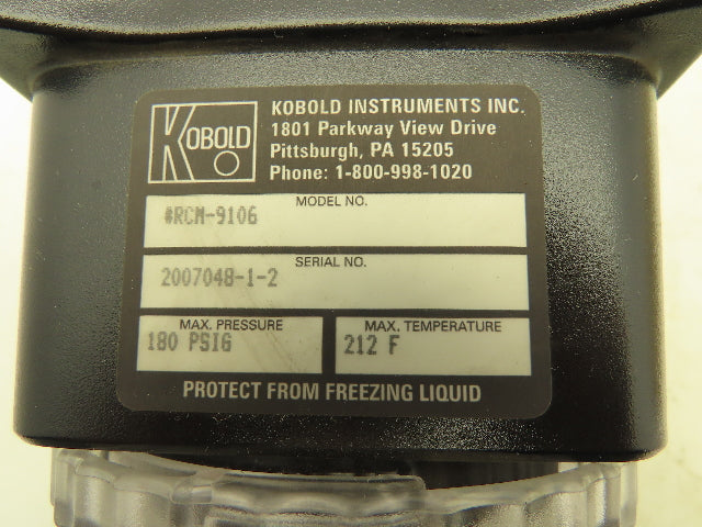 Kobold RCM-9106 Direct Reading Flowmeter 4-30 SCFM 1/2" NPT Bronze