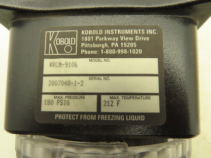 Kobold RCM-9106 Direct Reading Flowmeter 4-30 SCFM 1/2" NPT Bronze