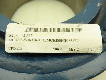 Crosby McKissick Steel Pulley Wire Rope Sheave 8" OD 4" Bore 1" Cable