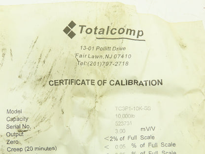 Totalcomp TC3P1-10K-SS Loadcell Canister 10000 LBS Stainless Steel 3-1/2" OD