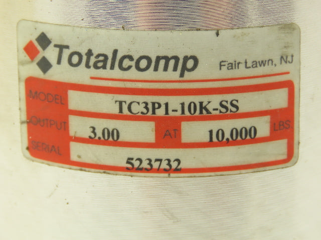 Totalcomp TC3P1-10K-SS Loadcell Canister 10000 LBS Stainless Steel 3-1/2" OD