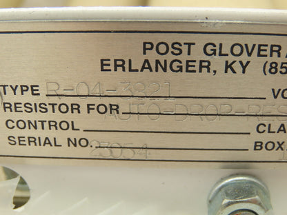 Post Glover R-04-3821 Braking Resistor Bank
