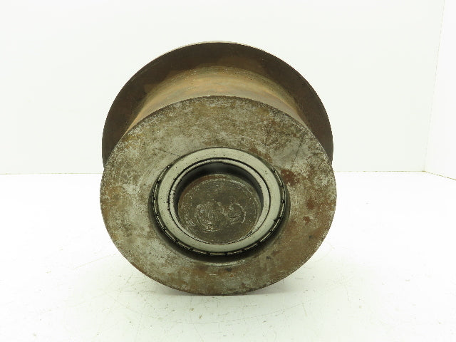 Single Flange Steel Track Bearing Wheel 5-1/2" OD 2-1/4"W 1.5" Threaded Stud