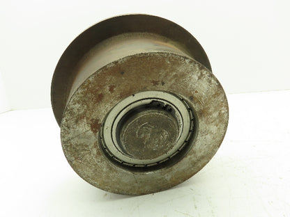 Single Flange Steel Track Bearing Wheel 5-1/2" OD 2-1/4"W 1.5" Threaded Stud