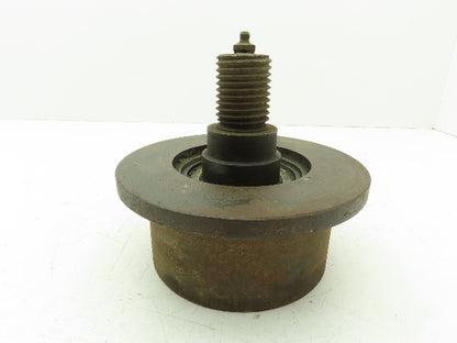 Single Flange Steel Track Bearing Wheel 5-1/2" OD 2-1/4"W 1.5" Threaded Stud