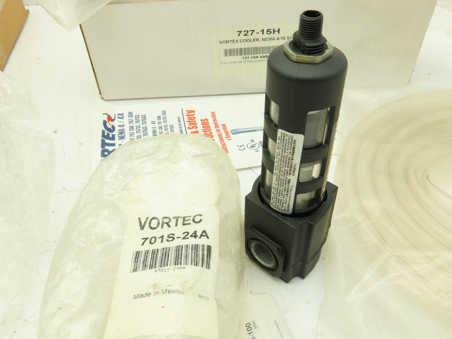 Vortec 747 Vortex Enclosure Cooler 900 BTU 15 SCFM NEMA 4 w/Thermostat