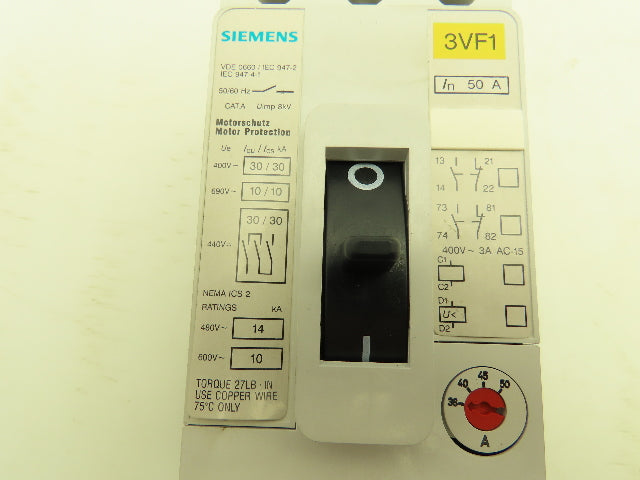 Siemens 3VF1231-1DH11-0AA0 Circuit Breaker 36-50A 3Ph 600V