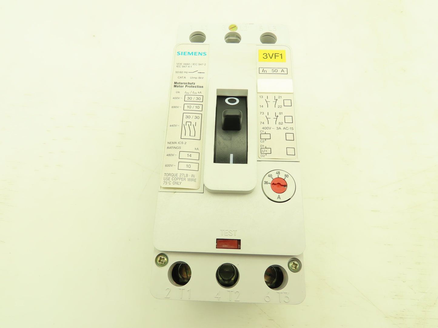 Siemens 3VF1231-1DH11-0AA0 Circuit Breaker 36-50A 3Ph 600V