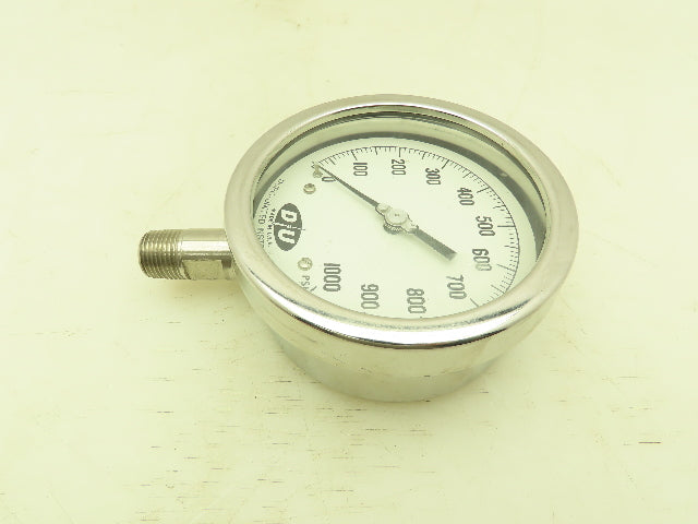 Duro-United Pressure Gauge 0-1000 PSI 4-1/2" Dial