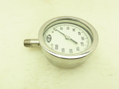 Duro-United Pressure Gauge 0-1000 PSI 4-1/2" Dial